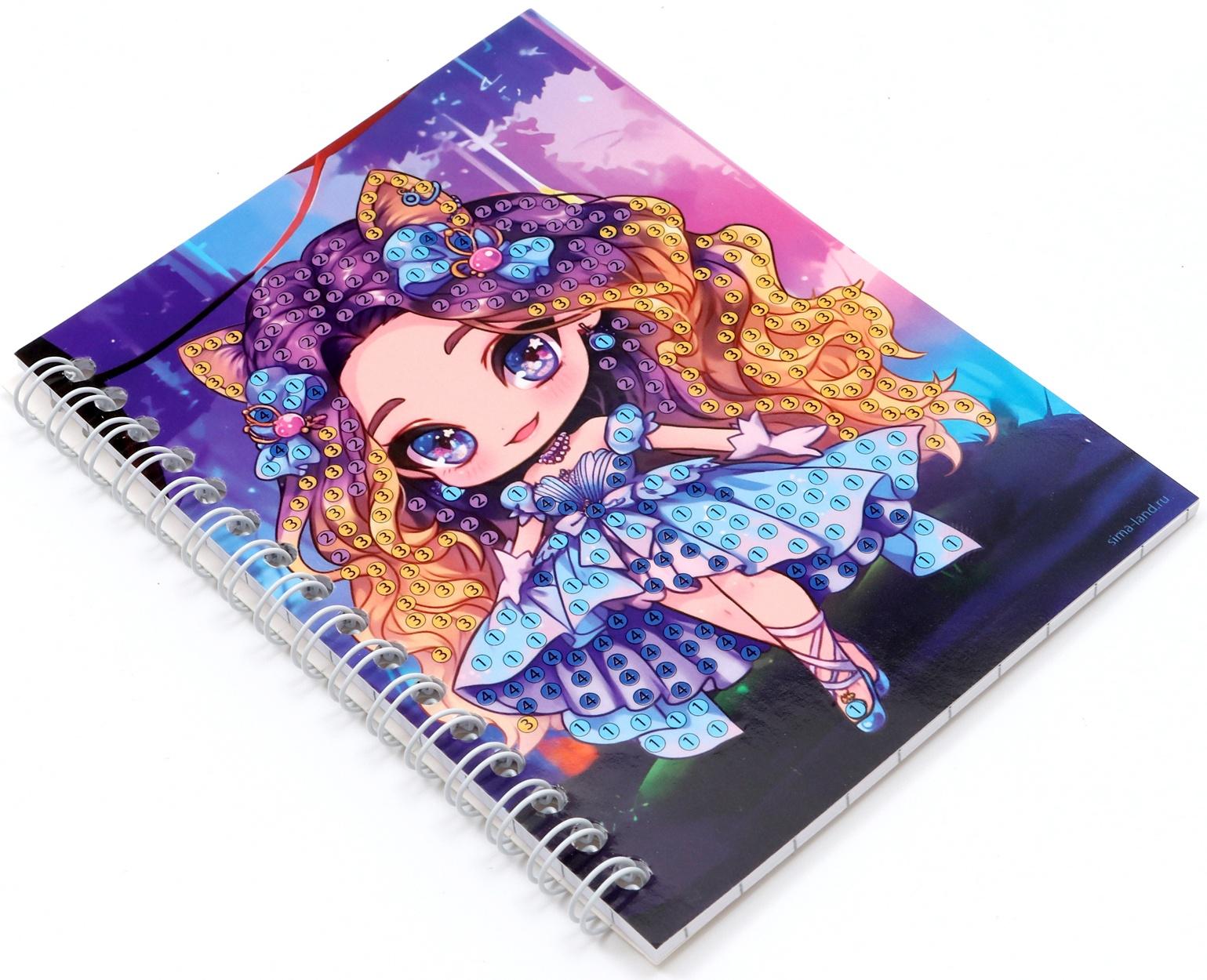 Алмазная мозаика с частичным заполнением для детей на блокноте «Модница», 11 х 15 см, 48 листов