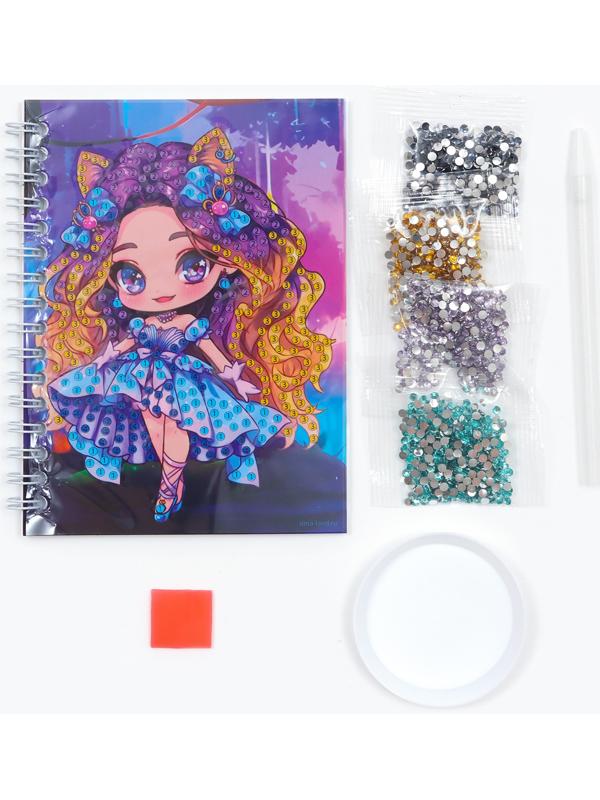 Алмазная мозаика с частичным заполнением для детей на блокноте «Модница», 11 х 15 см, 48 листов