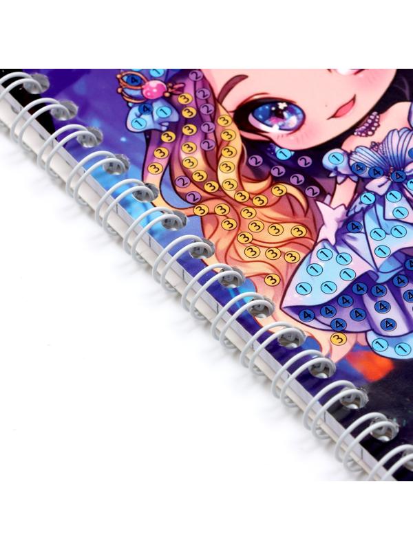 Алмазная мозаика с частичным заполнением для детей на блокноте «Модница», 11 х 15 см, 48 листов