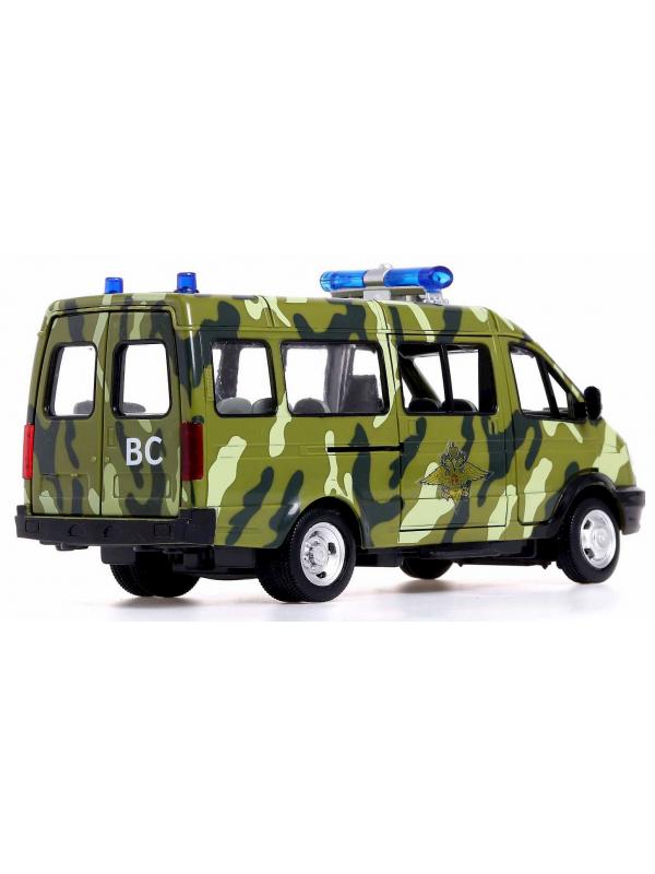 Инерционная машинка Play Smart 1:29 «GAZ-27057 Военный автобус» 19 см. 9689-A, Микроавтобус