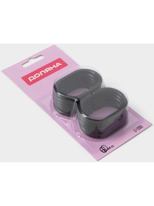 Кольца для штор Доляна, в ванную, пластик, 12 шт, 5,9×3,9 см, цвет чёрный