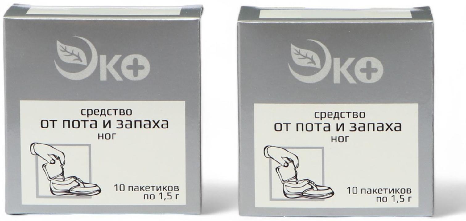 Средство от пота и запаха ног Экотекс, 10 пакетиков по 1,5 г, 2 набора