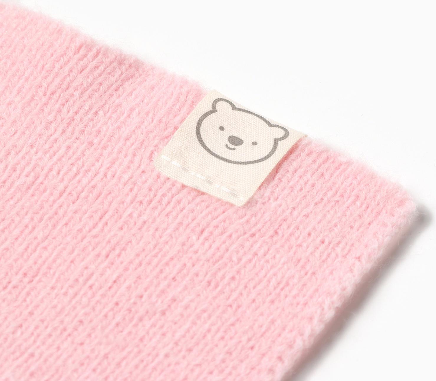 Комплект вязаный: шапка, шарф, варежки (1-3 года), розовый