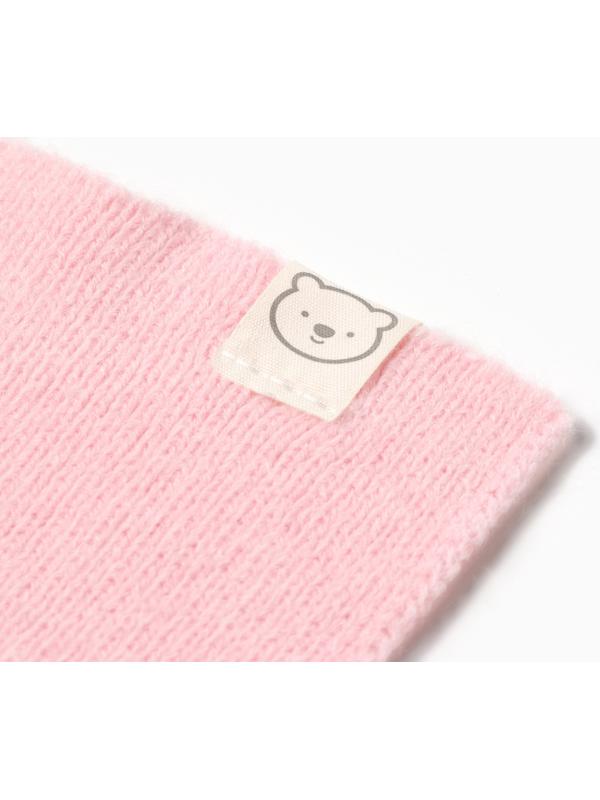 Комплект вязаный: шапка, шарф, варежки (1-3 года), розовый