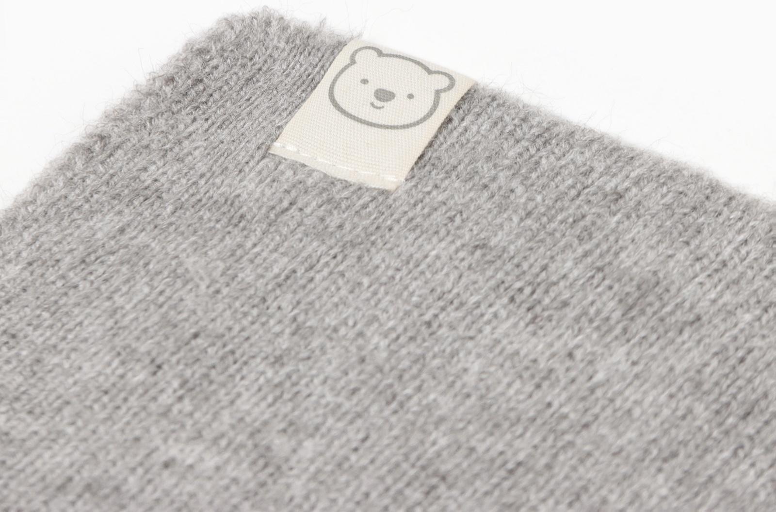 Комплект вязаный: шапка, шарф, варежки (1-3 года), серый