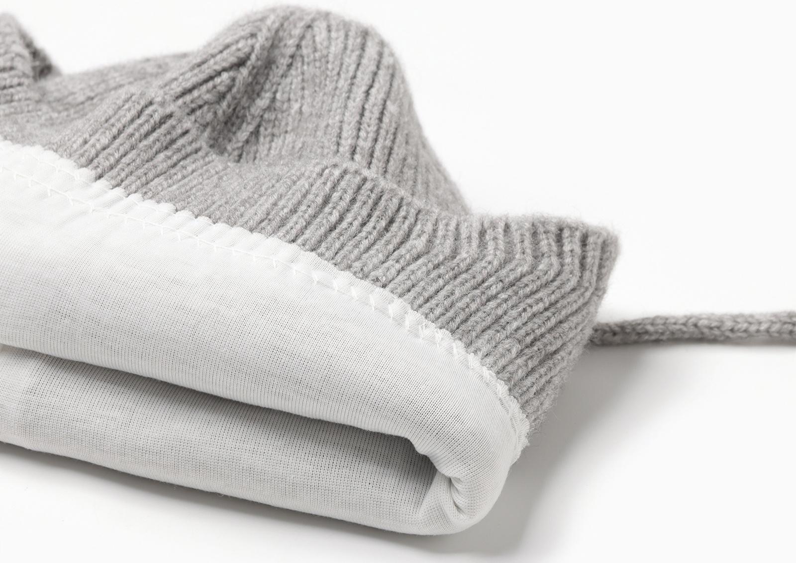 Комплект вязаный: шапка, шарф, варежки (1-3 года), серый