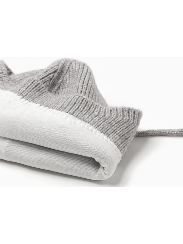 Комплект вязаный: шапка, шарф, варежки (1-3 года), серый