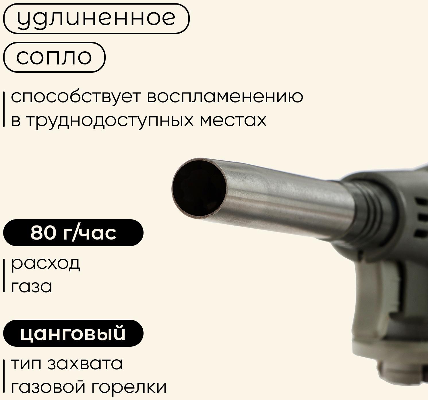 Горелка газовая maclay 8813, с пьезоподжигом