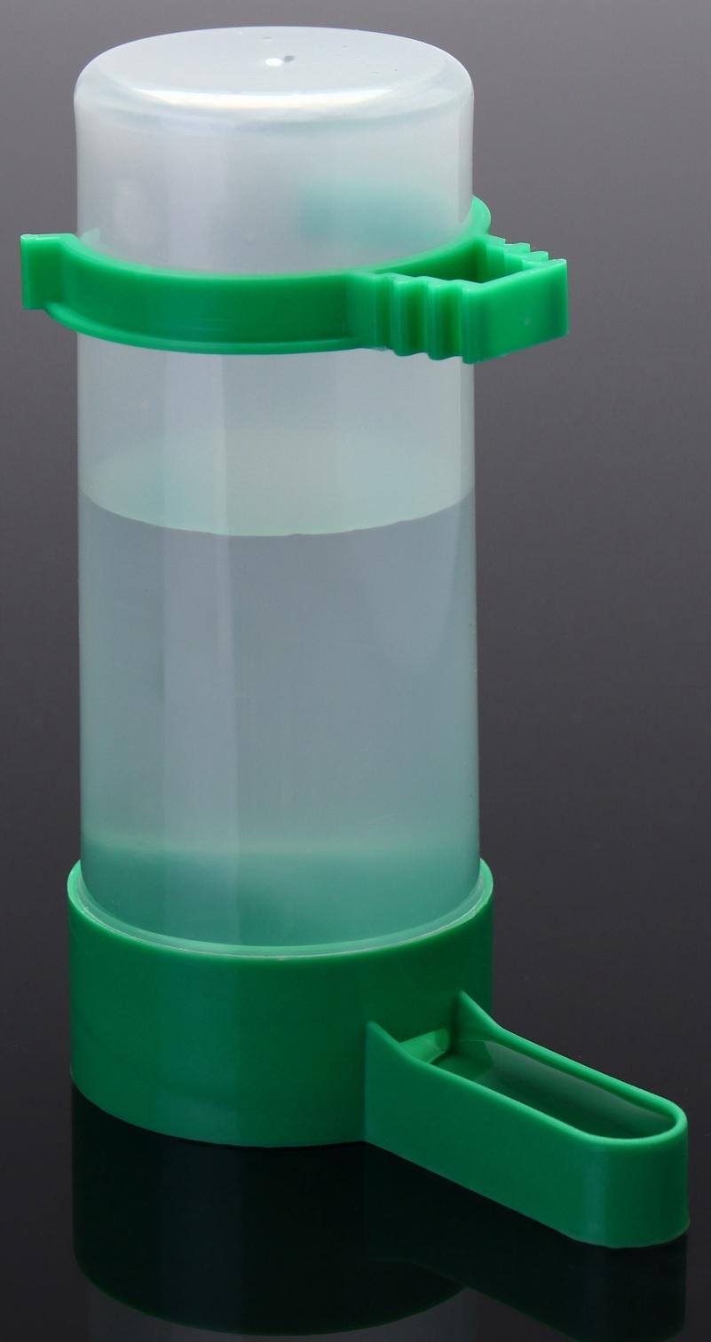 Поилка/кормушка для птиц 4 х 12 см, 140 мл, зелёная