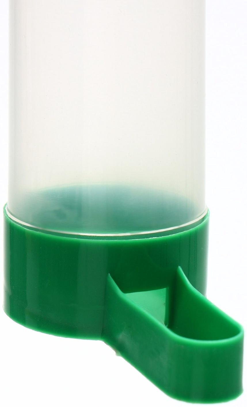 Поилка/кормушка для птиц 4 х 12 см, 140 мл, зелёная