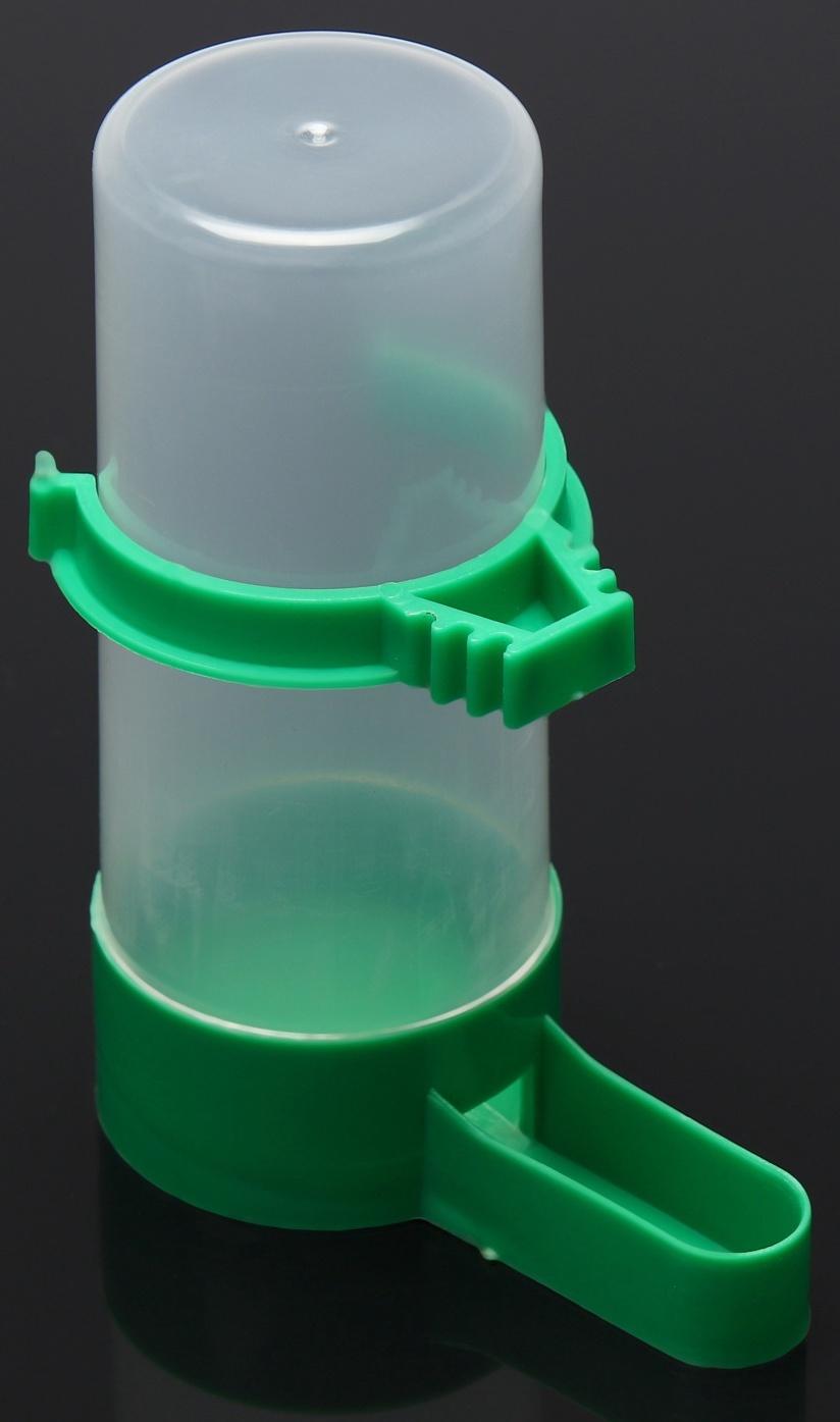 Поилка/кормушка для птиц 4 х 12 см, 140 мл, зелёная