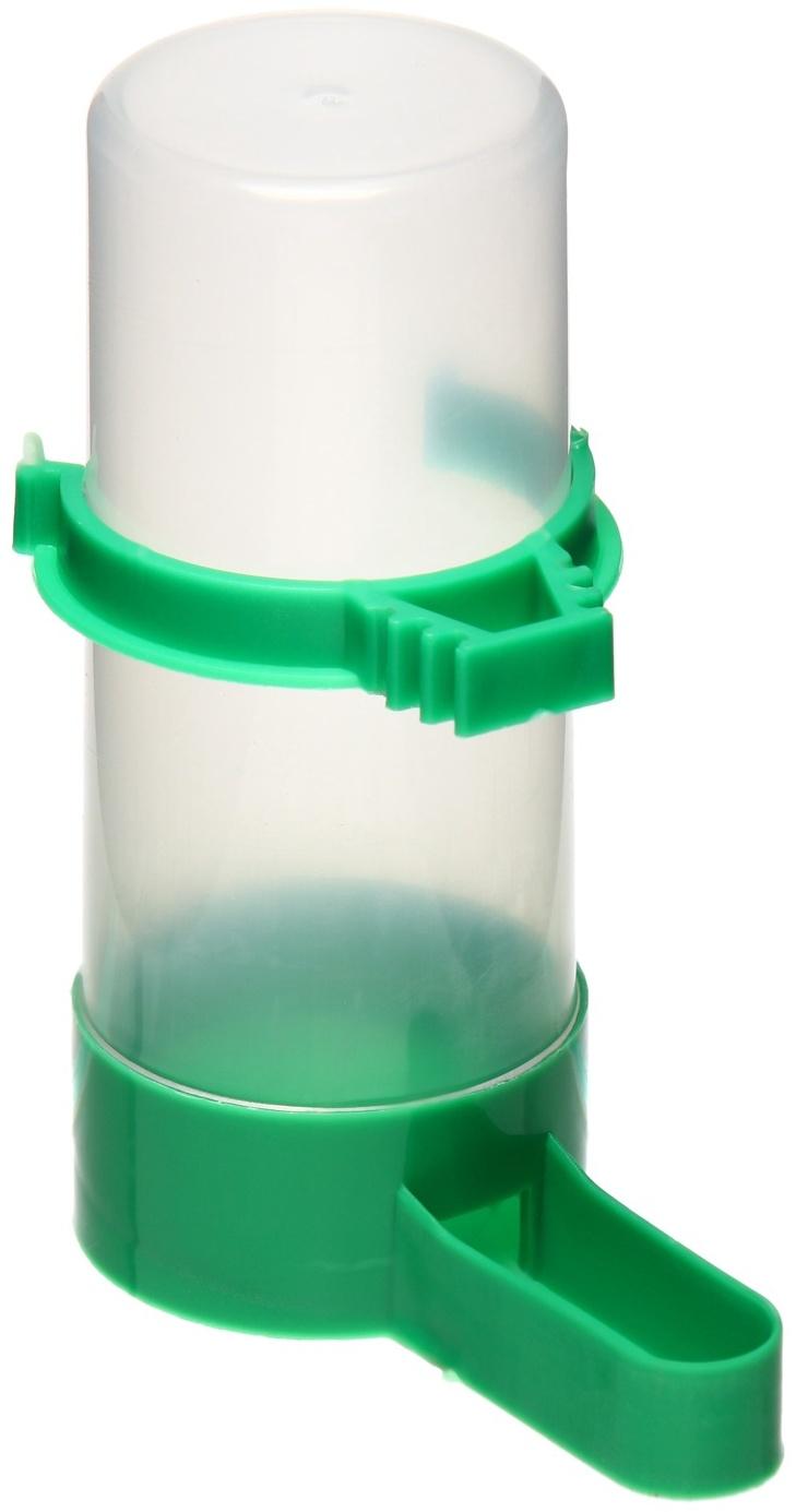 Поилка/кормушка для птиц 4 х 12 см, 140 мл, зелёная