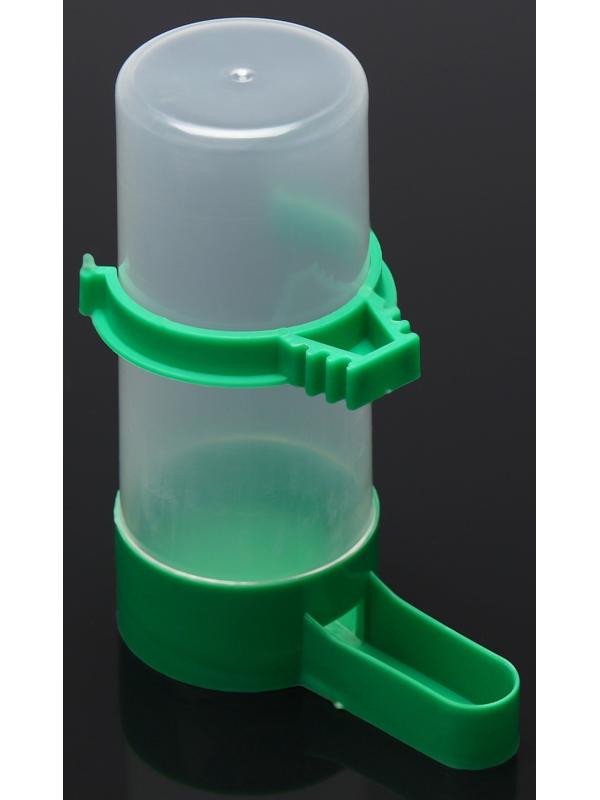 Поилка/кормушка для птиц 4 х 12 см, 140 мл, зелёная