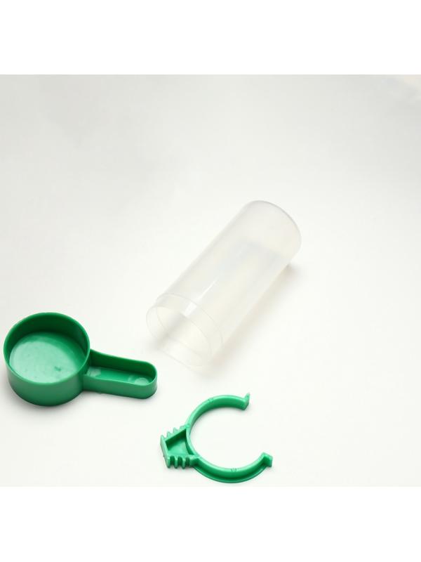 Поилка/кормушка для птиц 4 х 12 см, 140 мл, зелёная