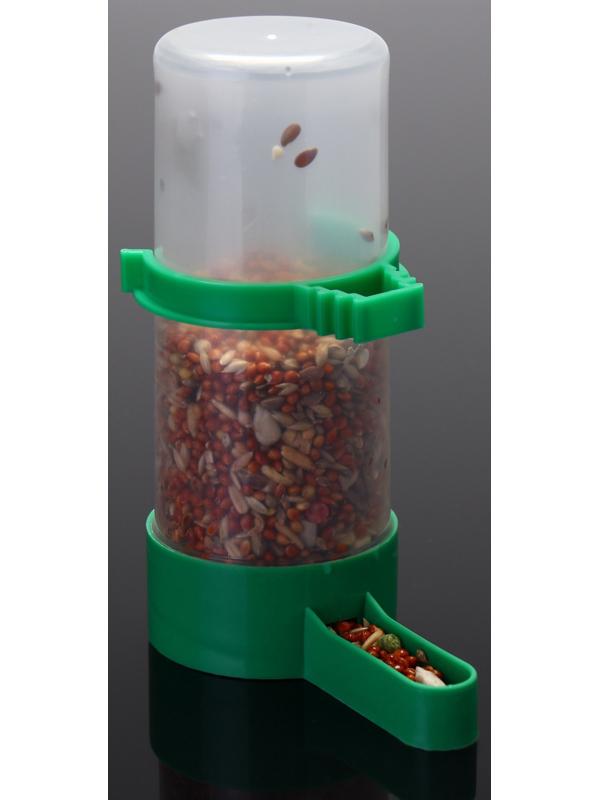 Поилка/кормушка для птиц 4 х 12 см, 140 мл, зелёная