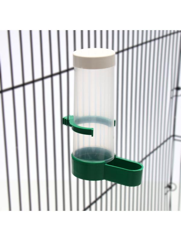 Поилка/кормушка для птиц с крышкой 4 х 13 см, 150 мл, зелёная