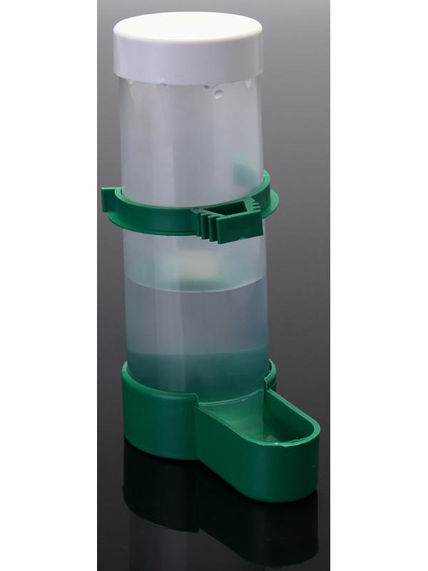 Поилка/кормушка для птиц с крышкой 4 х 13 см, 150 мл, зелёная