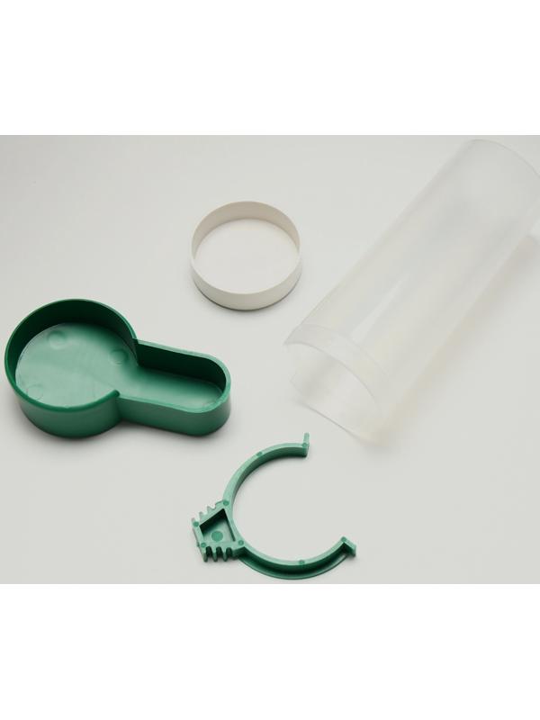 Поилка/кормушка для птиц с крышкой 4 х 13 см, 150 мл, зелёная