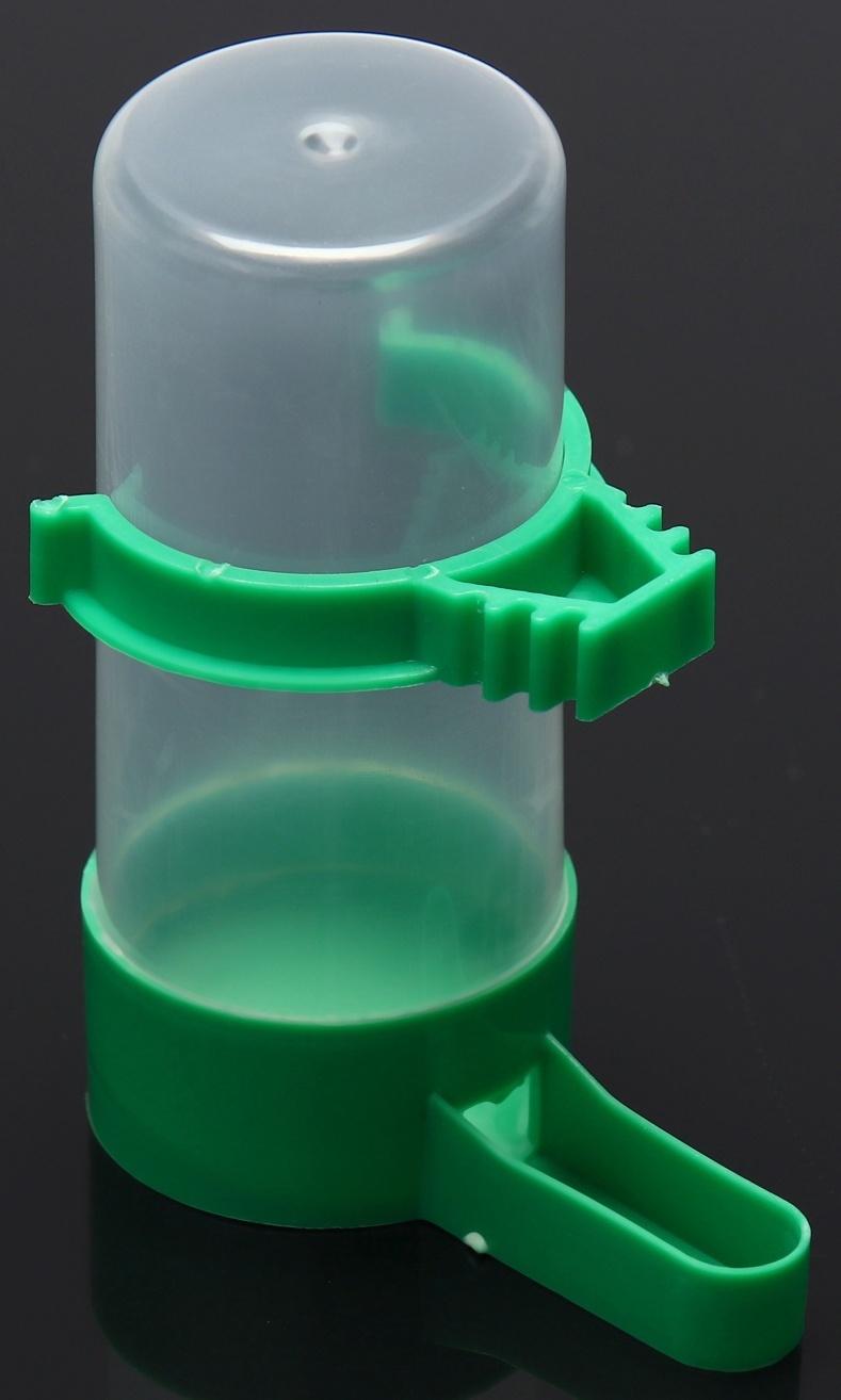 Поилка/кормушка для птиц 3 х 9 см, 60 мл, зелёная