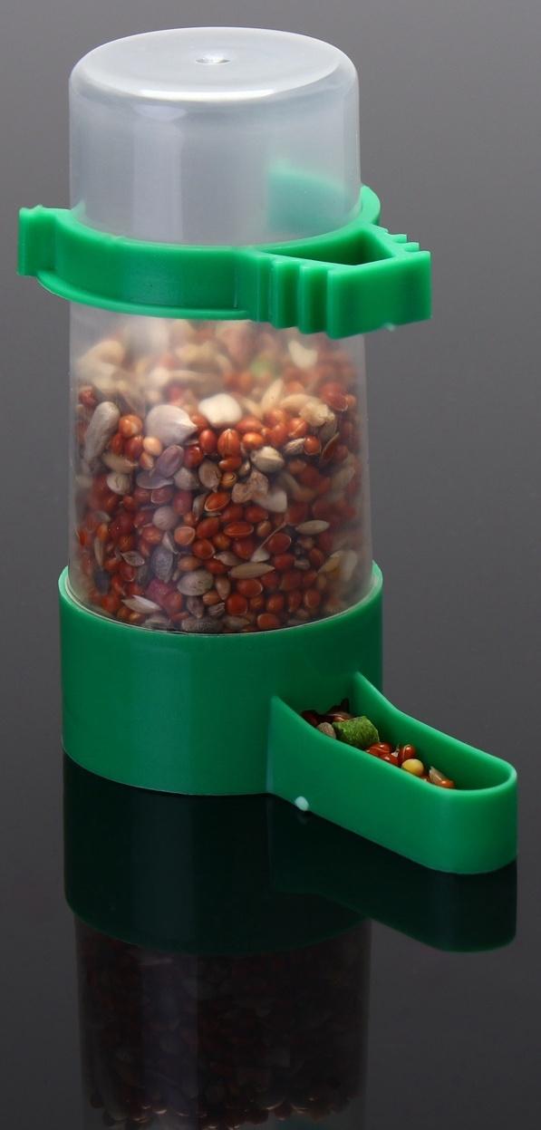 Поилка/кормушка для птиц 3 х 9 см, 60 мл, зелёная