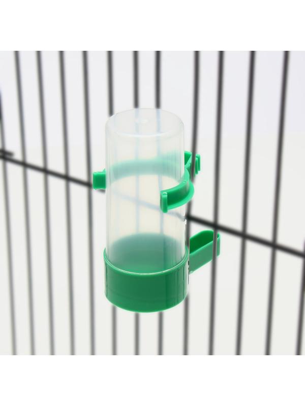 Поилка/кормушка для птиц 3 х 9 см, 60 мл, зелёная