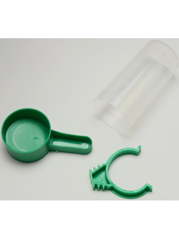 Поилка/кормушка для птиц 3 х 9 см, 60 мл, зелёная