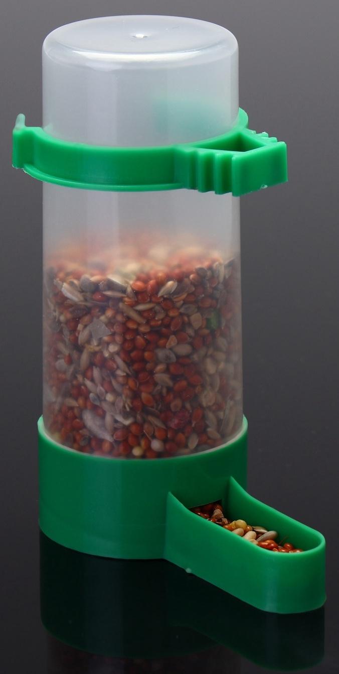 Поилка/кормушка для птиц 10,5 х 3,5 см, 90 мл, зелёная