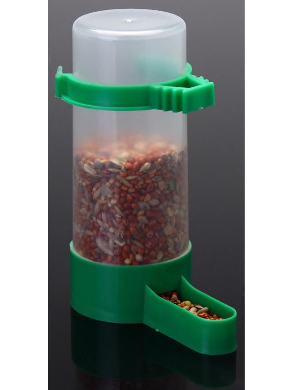 Поилка/кормушка для птиц 10,5 х 3,5 см, 90 мл, зелёная