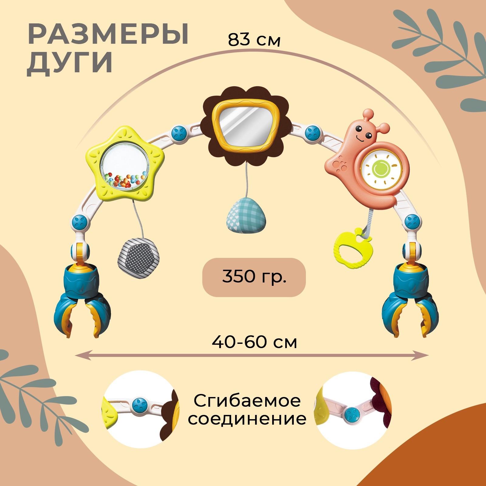 Развивающая дуга «Улитка», с подвижными элементами