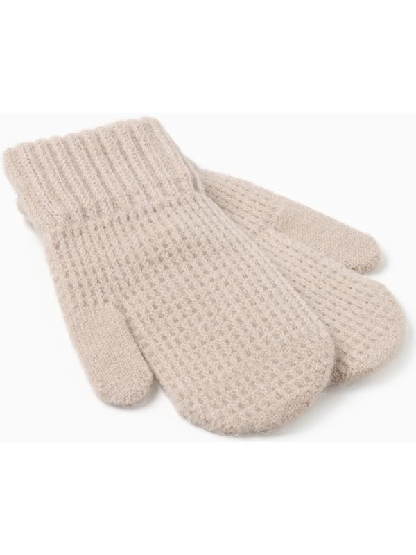 Варежки детские MINAKU, цвет бежевый, 18 см