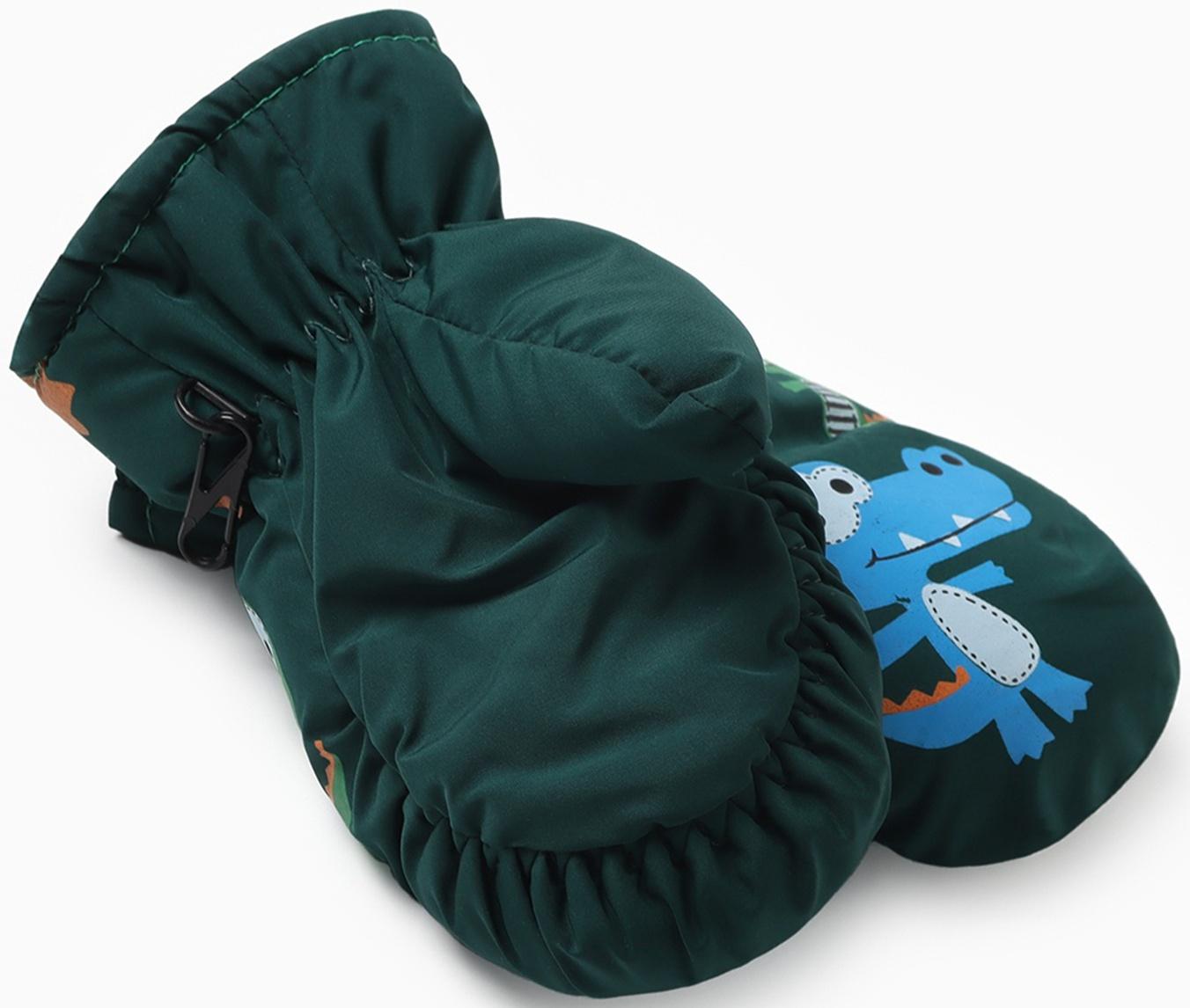 Варежки зимние детские MINAKU, цвет зеленый, 18см