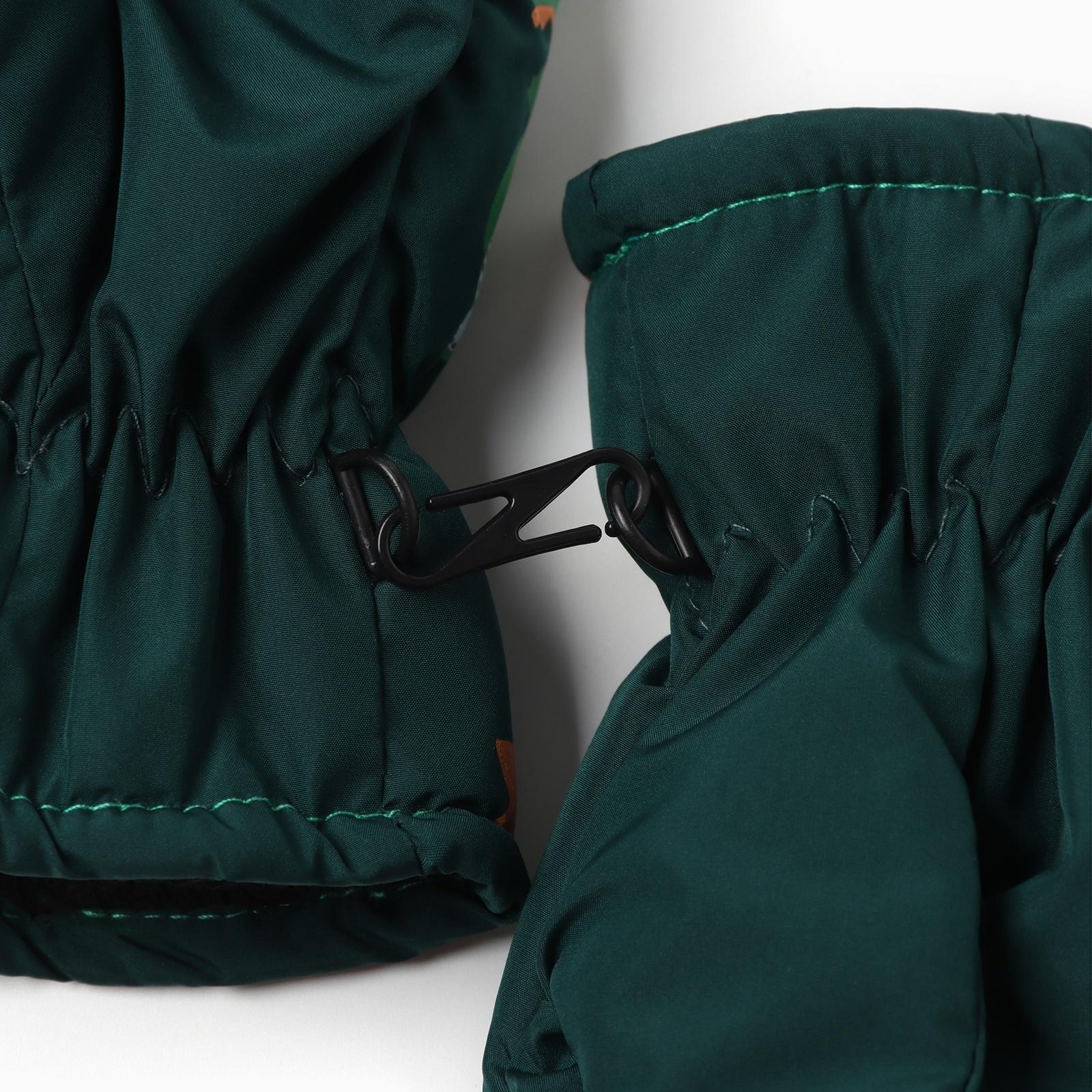 Варежки зимние детские MINAKU, цвет зеленый, 18см