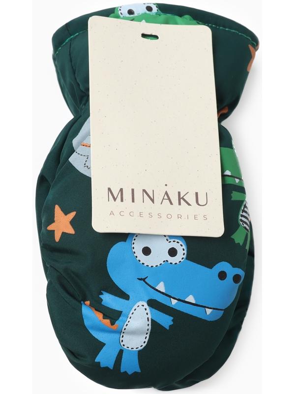 Варежки зимние детские MINAKU, цвет зеленый, 18см