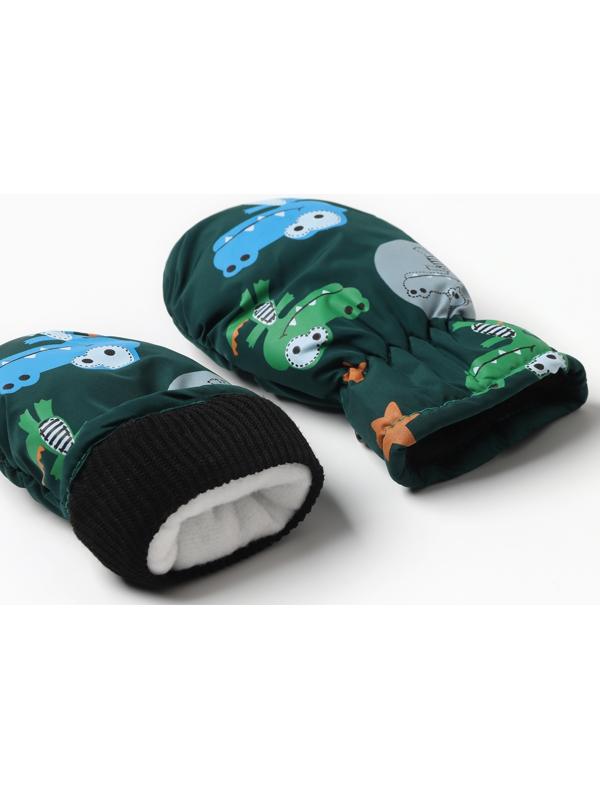 Варежки зимние детские MINAKU, цвет зеленый, 18см