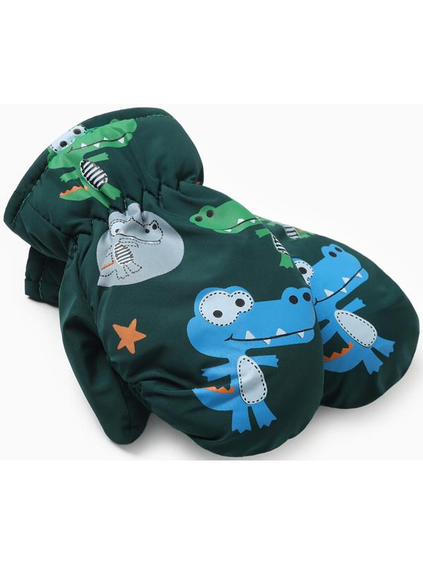 Варежки зимние детские MINAKU, цвет зеленый, 18см