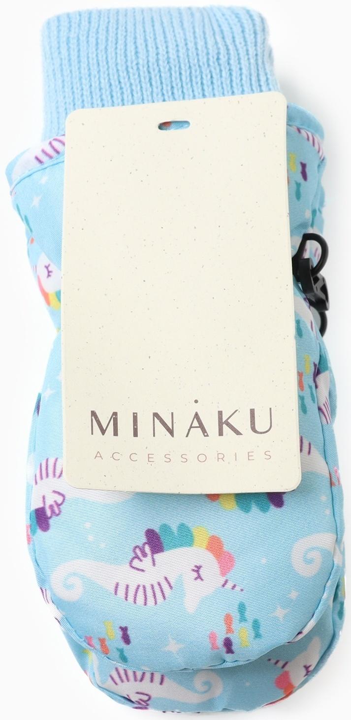 Варежки зимние детские MINAKU, цвет голубой, 15см