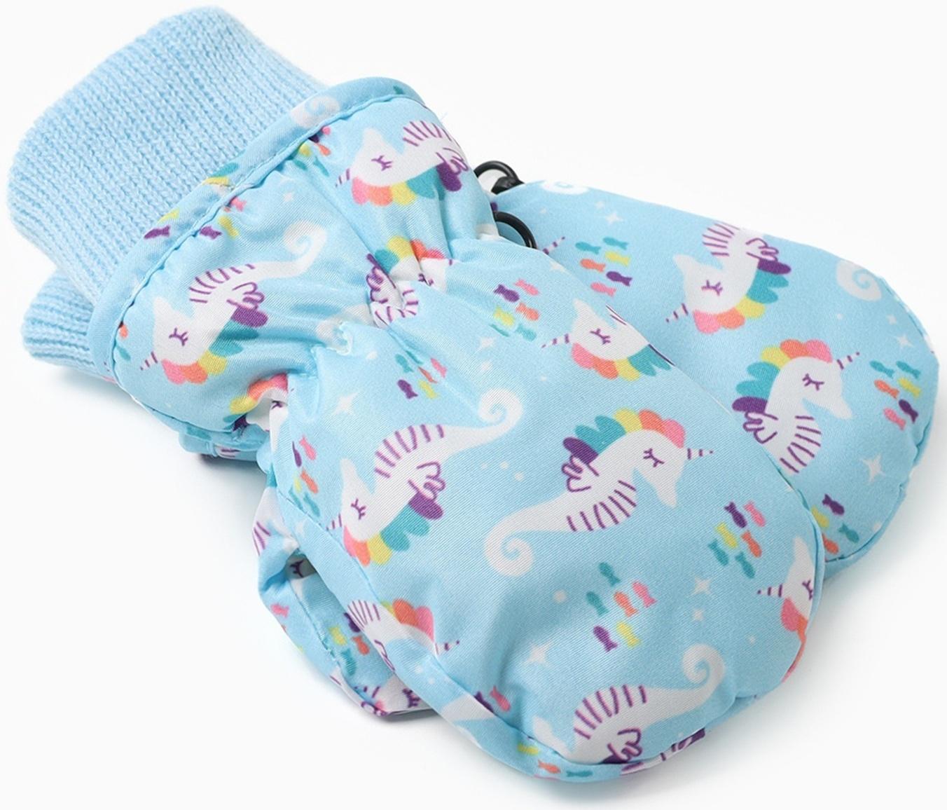 Варежки зимние детские MINAKU, цвет голубой, 15см