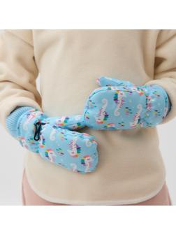 Варежки зимние детские MINAKU, цвет голубой, 15см