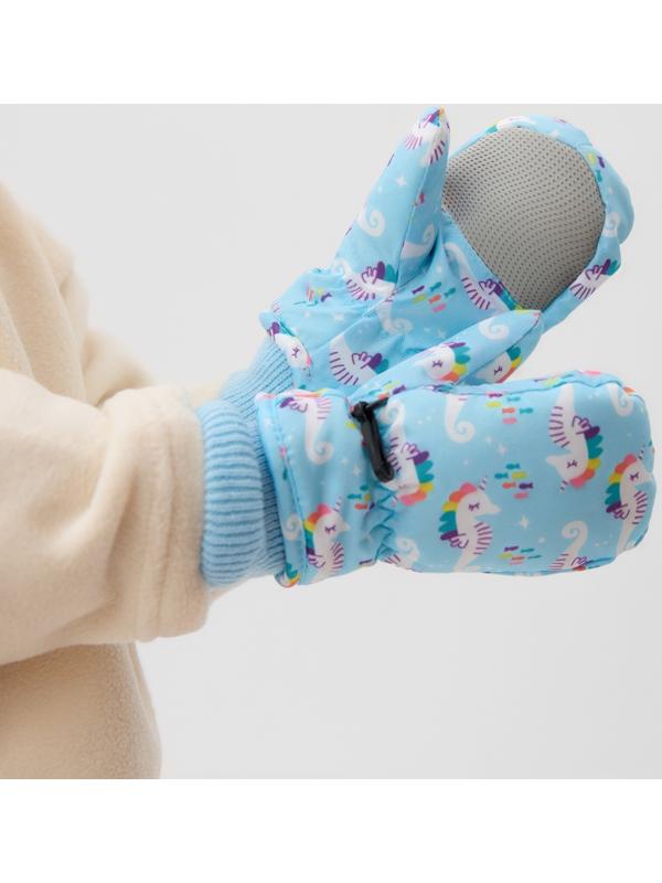 Варежки зимние детские MINAKU, цвет голубой, 15см