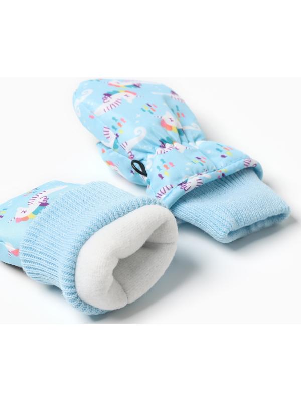 Варежки зимние детские MINAKU, цвет голубой, 15см