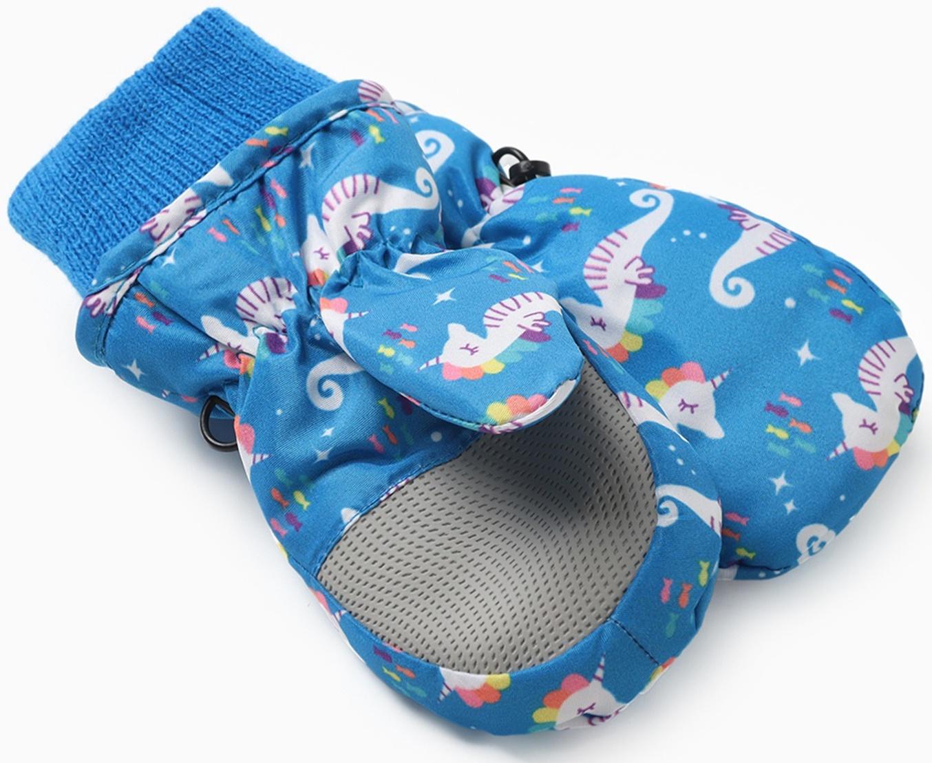 Варежки зимние детские MINAKU, цвет синий, 15см