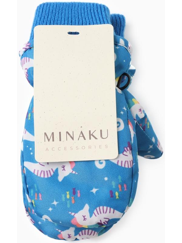 Варежки зимние детские MINAKU, цвет синий, 15см