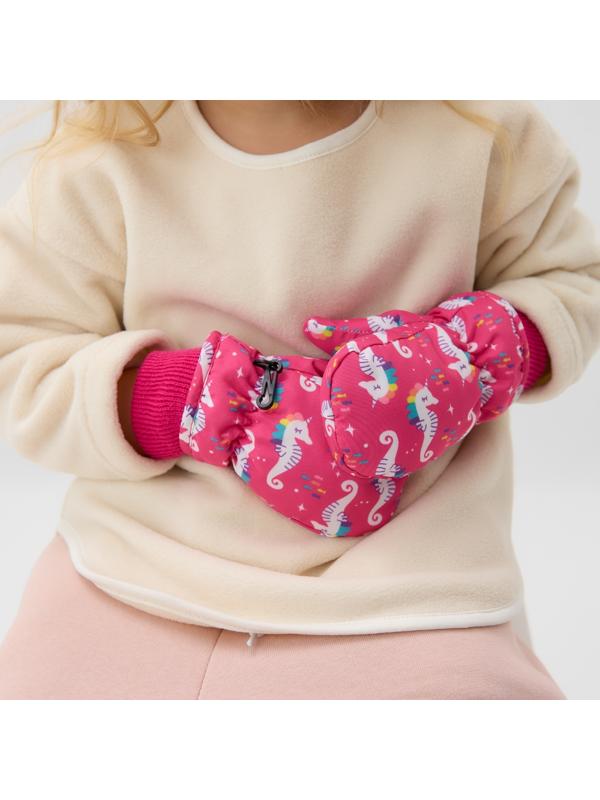 Варежки зимние детские MINAKU, цвет малиновый, 15см