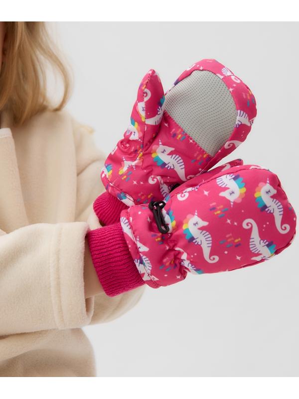 Варежки зимние детские MINAKU, цвет малиновый, 15см