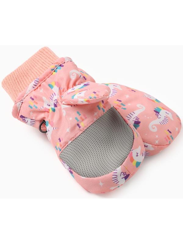 Варежки зимние детские MINAKU, цвет персиковый, 15см