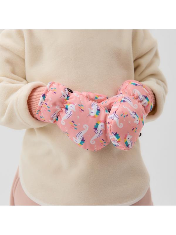 Варежки зимние детские MINAKU, цвет персиковый, 15см