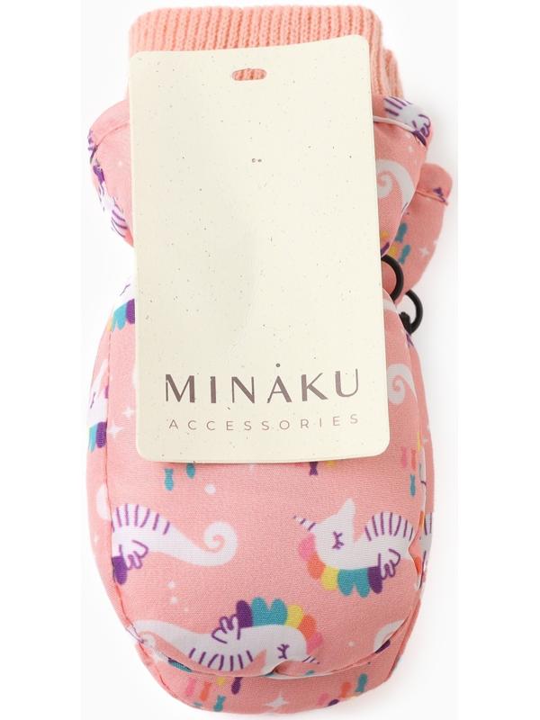 Варежки зимние детские MINAKU, цвет персиковый, 15см
