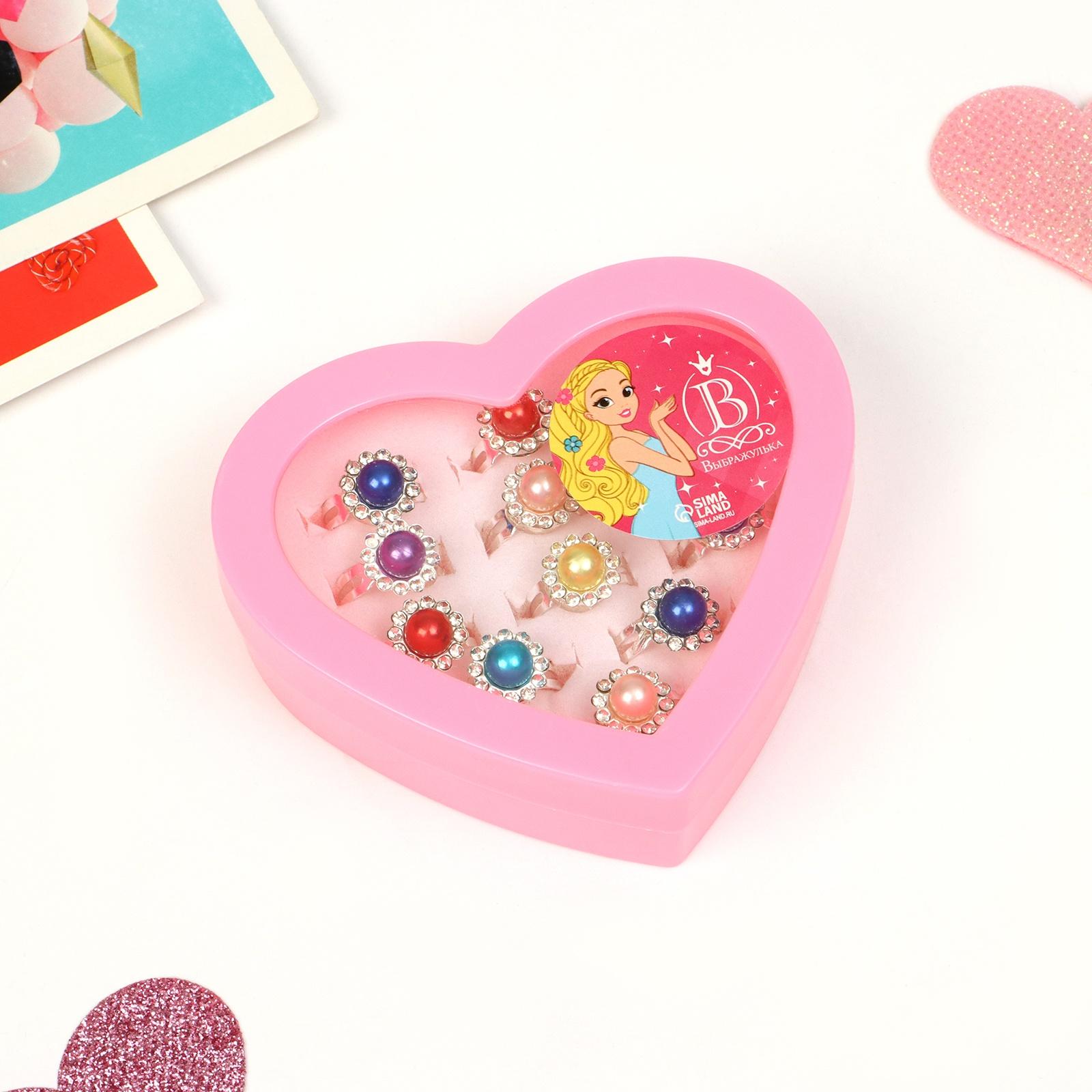 Кольца детские Выбражулька «Цветочки», набор 12 шт. МИКС в серебре, безразмерное