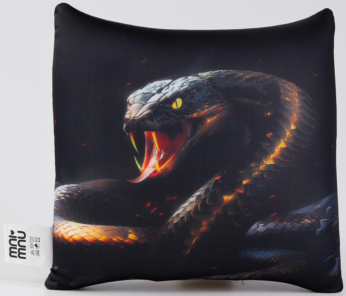 Подушка декоративная антистресс «Змея», чёрная