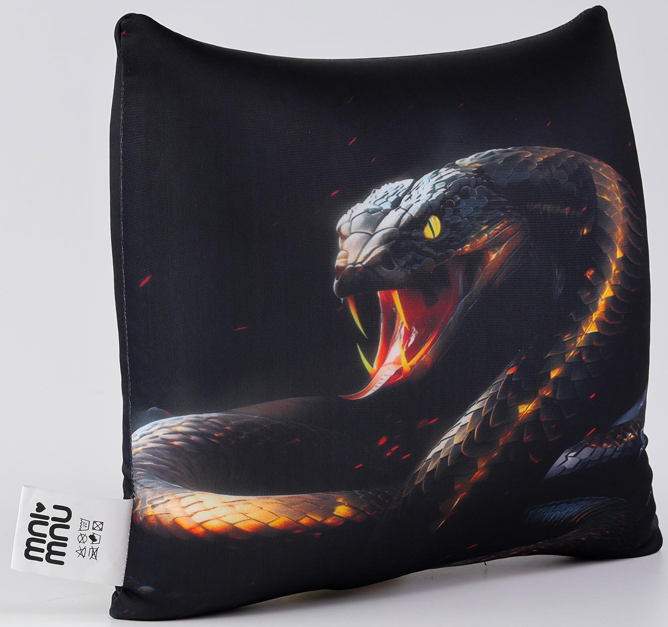 Подушка декоративная антистресс «Змея», чёрная